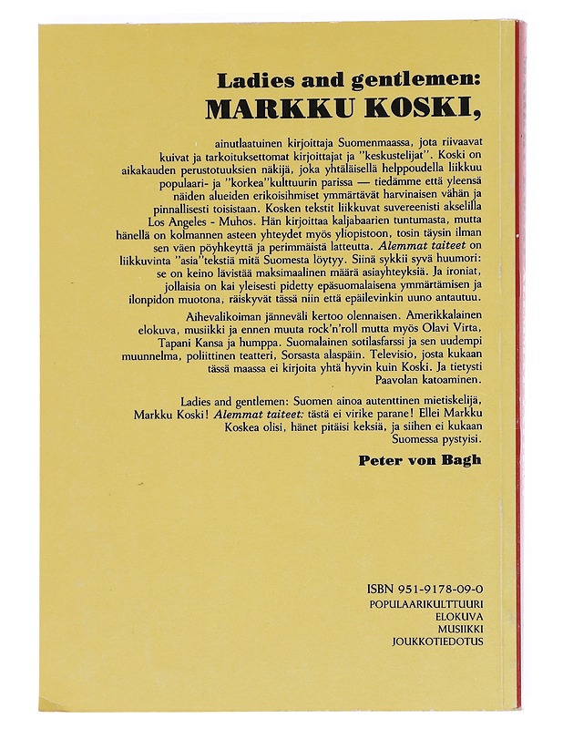 Alemmat taiteet - Markku Koski - Taide- ja kulttuurikirjat - 10105594034 - 1