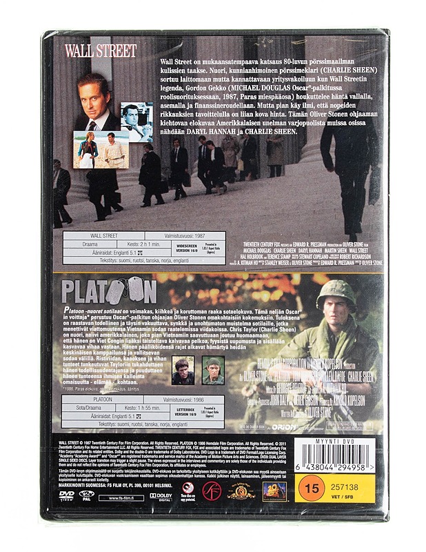 Wall Street&Platoon - dvd - DVD-elokuvat - 10105594192 - 1