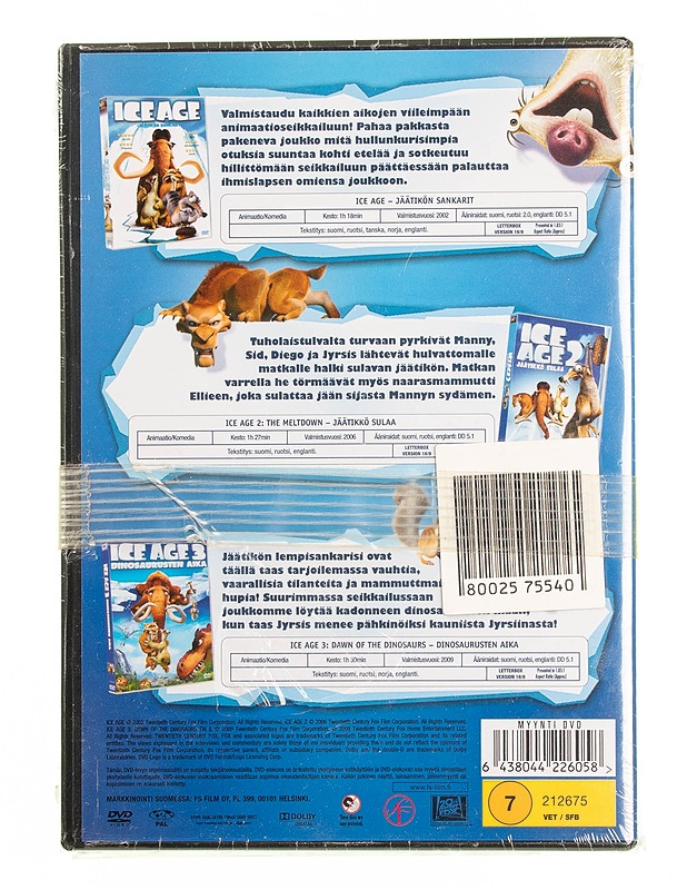 Ice Age 1-3 levyä - DVD - DVD-elokuvat - 10105594616 - 1