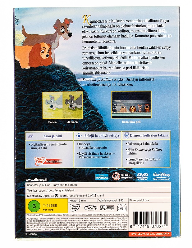 Disney : Kaunotar ja Kulkuri - DVD - DVD-elokuvat - 10105594735 - 1