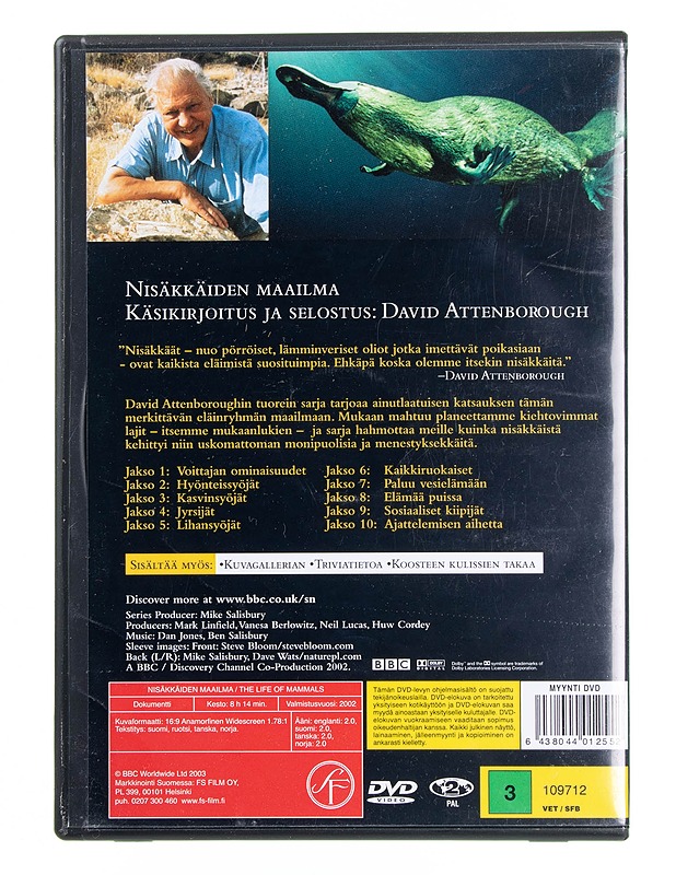 Nisäkkäiden maailma (4 levyn sarja) - DVD - DVD-elokuvat - 10105594772 - 1