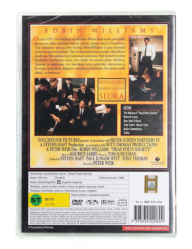 Kuolleiden runoilijoiden seura - DVD - DVD-elokuvat - 10105594858 - 1