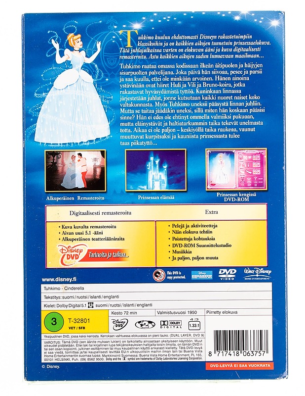 Disney : Tuhkimo Juhlajulkaisu - DVD - DVD-elokuvat - 10105595044 - 1