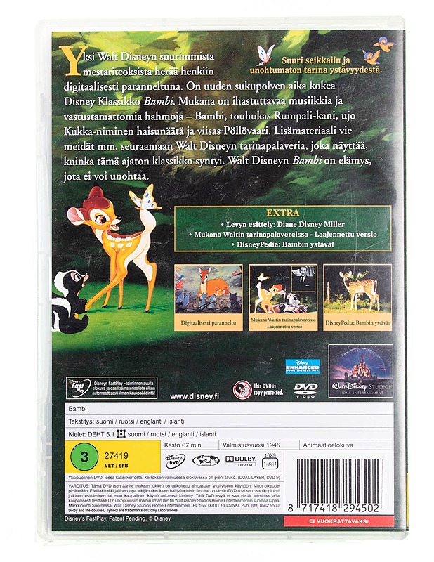 Disney : Bambi - DVD - DVD-elokuvat - 10105595083 - 1