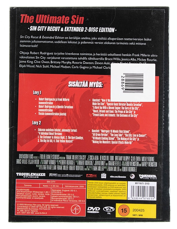 Sin City Special 2 disc edition - dvd - DVD-elokuvat - 10105595126 - 1