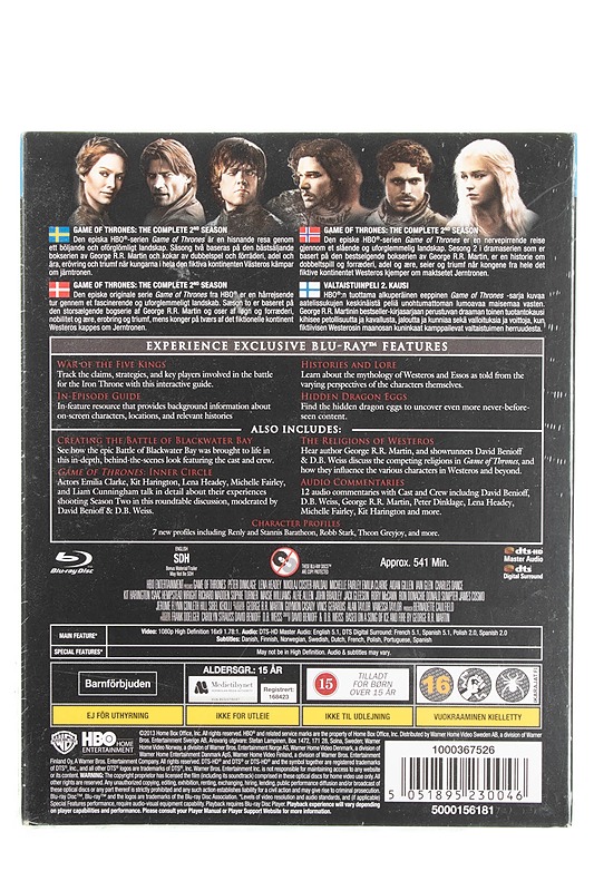 Game Of Thrones: The Complete Second Season - Blu-Ray - Blu-ray-levyt - 10105595128 - 1