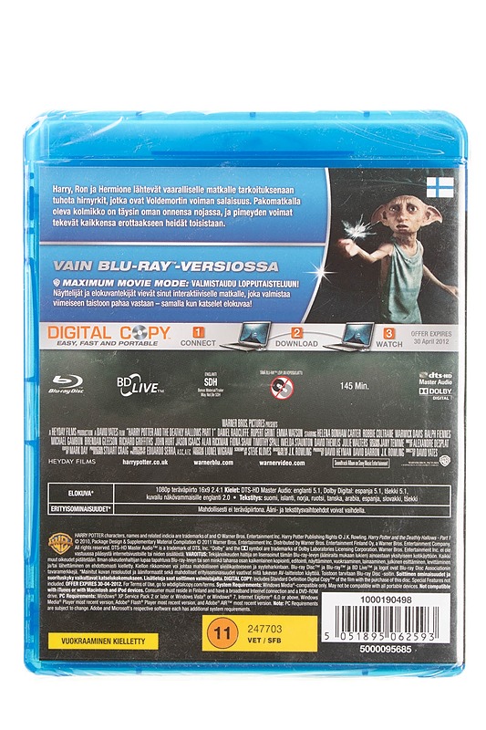 Harry Potter Ja Kuoleman Varjelukset, Osa 1 - Blu-Ray + DVD - Blu-ray-levyt - 10105595153 - 1