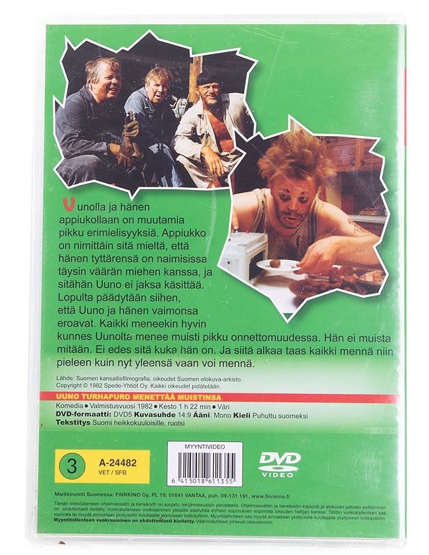 Uuno Turhapuro menettää muistinsa - DVD - DVD-elokuvat - 10105595285 - 1
