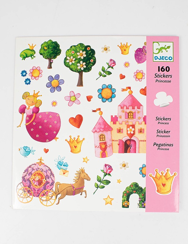 DJECO Prinsessa -tarra-arkki, 160 kpl/pkt - Askartelu - 10105595909 - 0