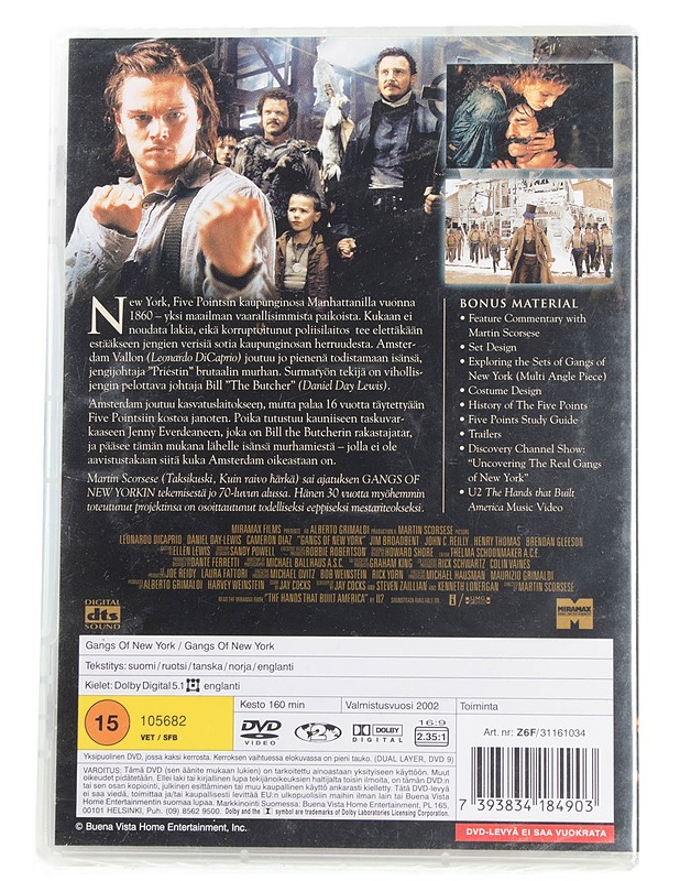 Gangs of New York - DVD - DVD-elokuvat - 10105595936 - 1
