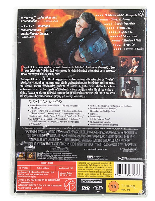 Minority report - DVD - DVD-elokuvat - 10105595957 - 1