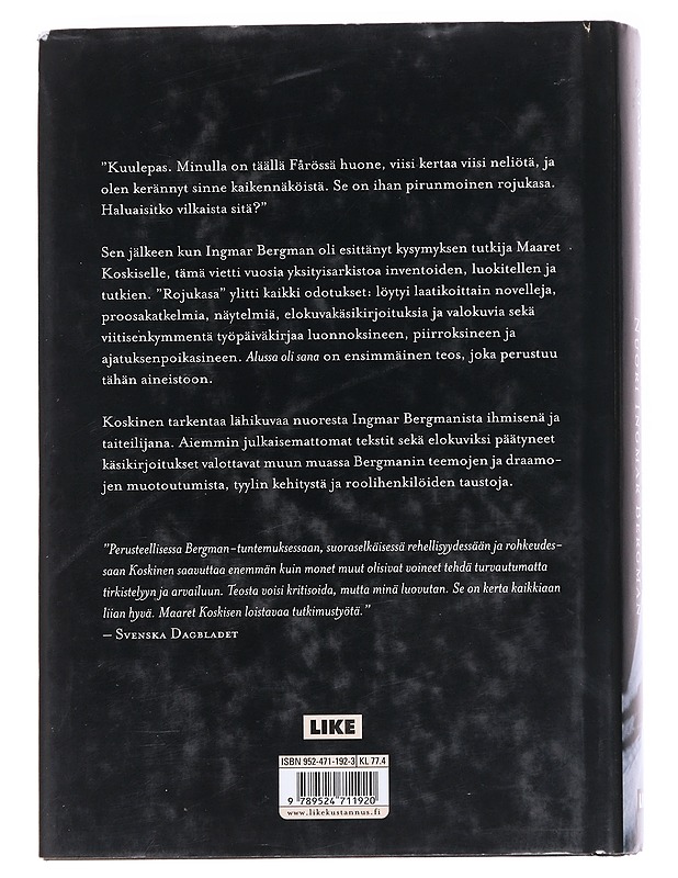 Alussa oli sana : nuori Ingmar Bergman - Koskinen, Maaret - Elämäkerrat ja muistelmat - 10105595969 - 1