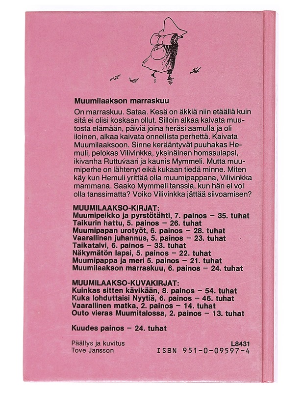 Muumilaakson marraskuu - Tove Jansson - Lastenkirjat - 10105595985 - 1