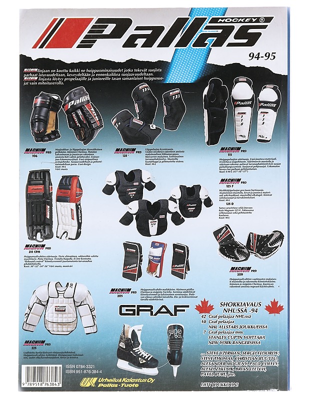 Jääkiekkokirja 1994-95 : Suomen jääkiekkoliiton ja SM-liigan virallinen kausijulkaisu = The Finnish Ice Hockey Federation official guide & record book - Mennander, Ari - Tietokirjat ja oppaat - 10105596011 - 1