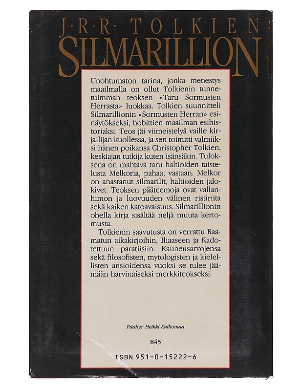 Silmarillion - Tolkien, J. R. R. - Fantasia- ja scifi - 10105596065 - 1