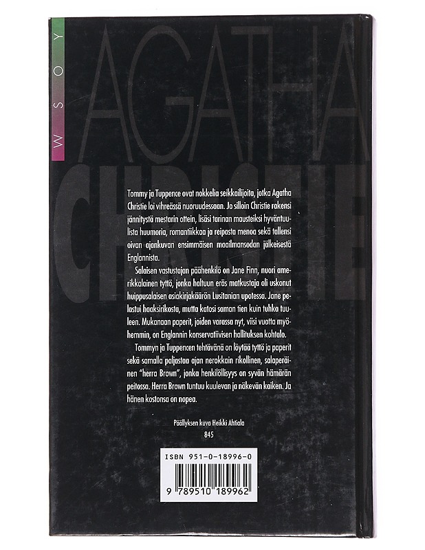 Salainen vastustaja - Christie, Agatha - Romaanit ja novellit - 10105596150 - 1