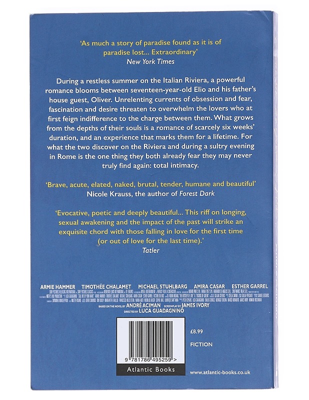 Call me by your name - André Aciman - Romaanit ja novellit - 10105596353 - 1