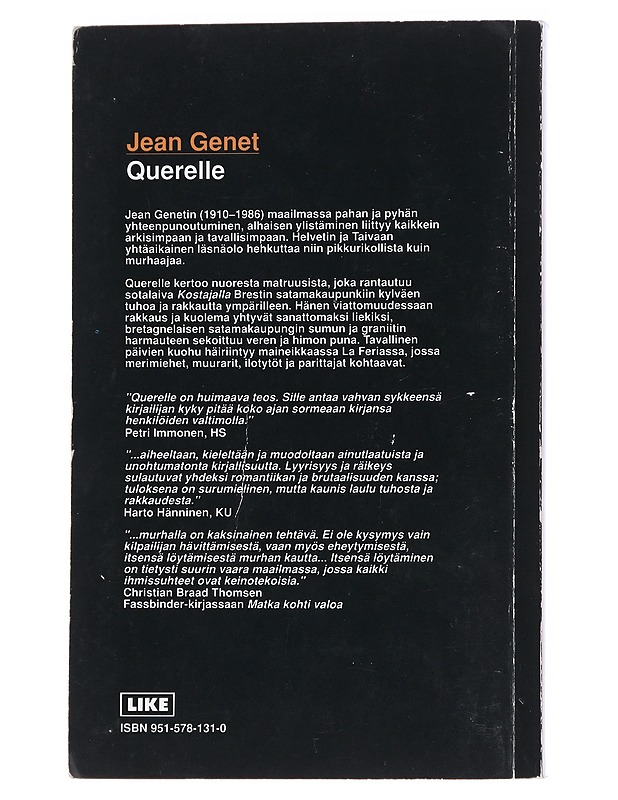 Querelle - Genet, Jean - Romaanit ja novellit - 10105596402 - 1