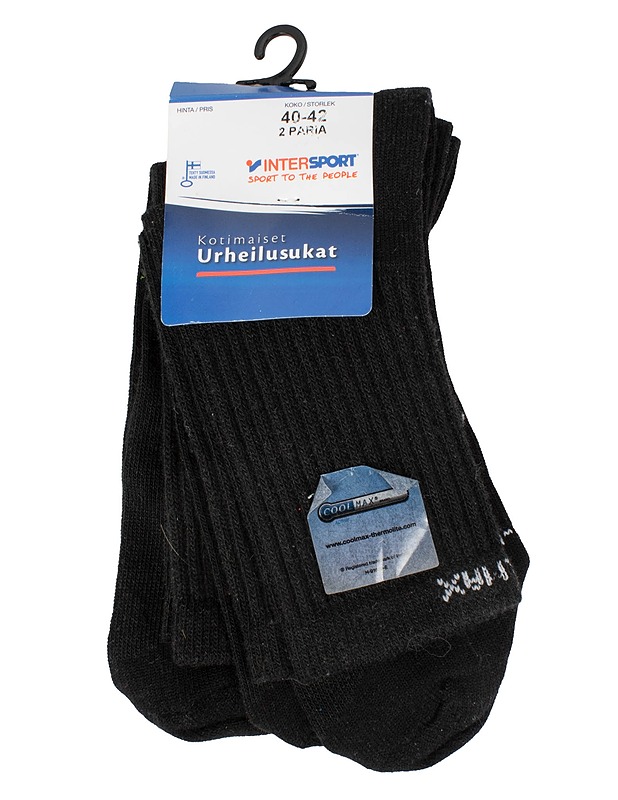 INTERSPORT Kotimaiset urheilusukat, 40-42, 2 paria - Asusteet - 10105596422 - 0