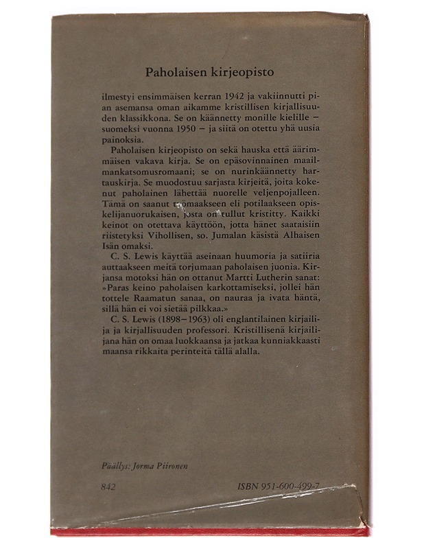 Paholaisen kirjeopisto - Lewis, C. S. - Romaanit ja novellit - 10105596462 - 1