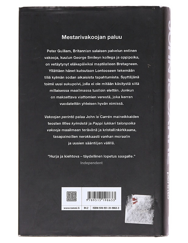 Vakoojan perintö - Le Carré, John - Romaanit ja novellit - 10105596597 - 1