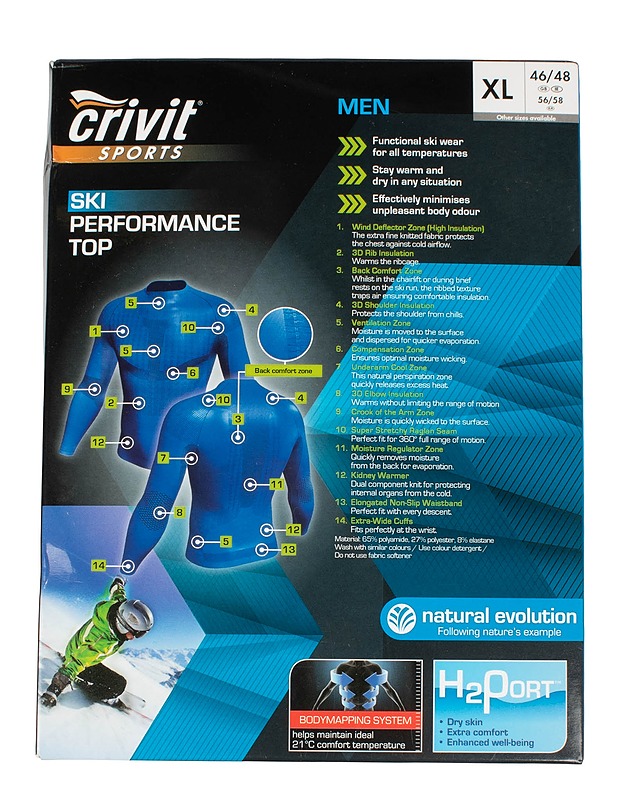 CRIVIT SKI Performance Top tekninen aluspaita, XL - Asusteet - 10105596643 - 0