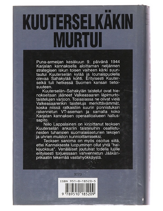 Kuuterselkäkin murtui - Niilo Lappalainen - Tietokirjat - 10105596710 - 1