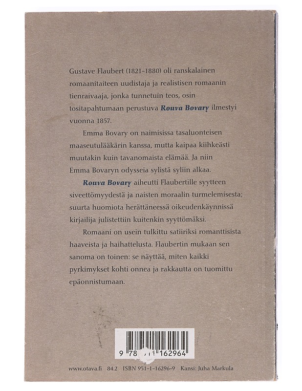Rouva Bovary - Flaubert, Gustave - Romaanit ja novellit - 10105596724 - 1