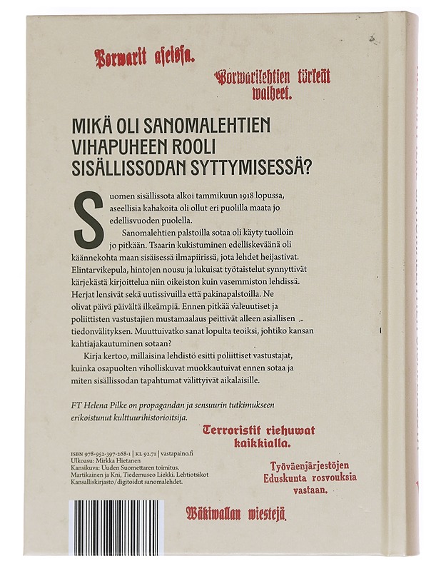 Sanomalehtien sisällissota - Pilke , Helena - Tietokirjat - 10105596726 - 1