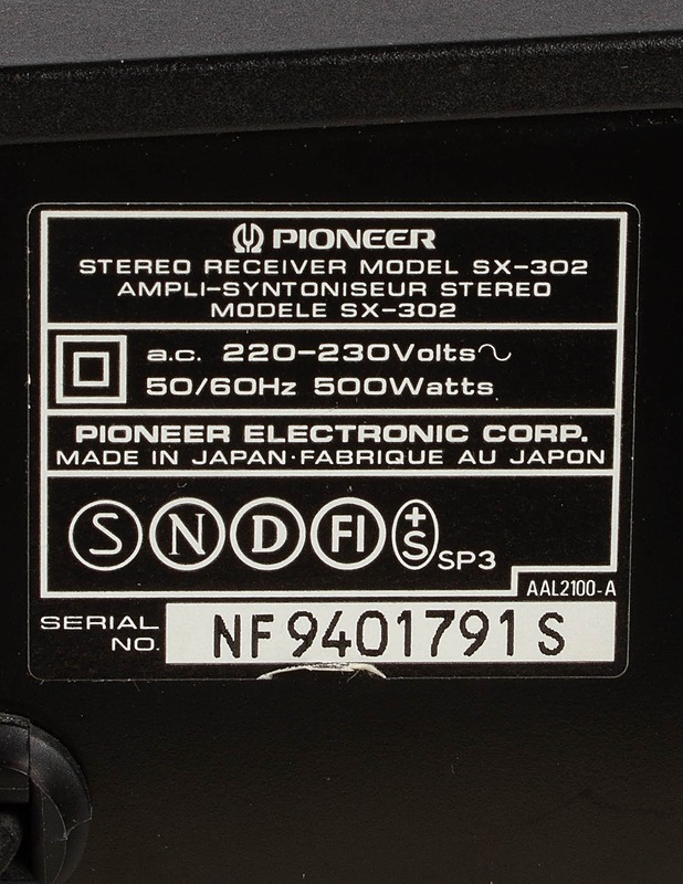PIONEER SX-302 vahvistin - Audio - 10105596937 - 3