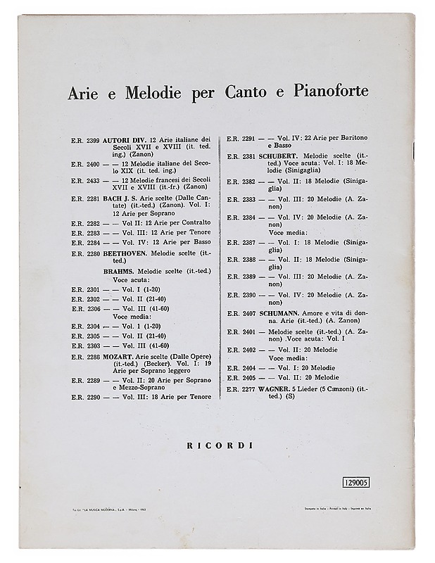 10 Arie Italiane: Del Sei E Settecento - Vittorio Negri Bryks - Musiikki- ja elokuvakirjat - 10105596967 - 1