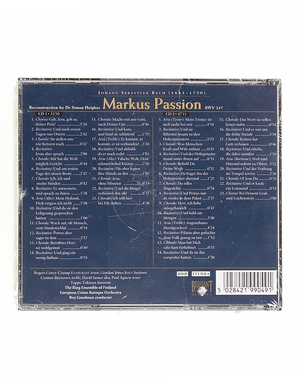 Johann Sebastian Bach - Markus Passion - 2 x CD - CD-levyt - 10105597025 - 1