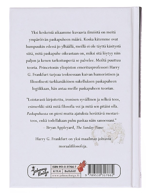 Paskapuheesta - Frankfurt, Harry G. - Tietokirjat ja oppaat - 10105597061 - 1