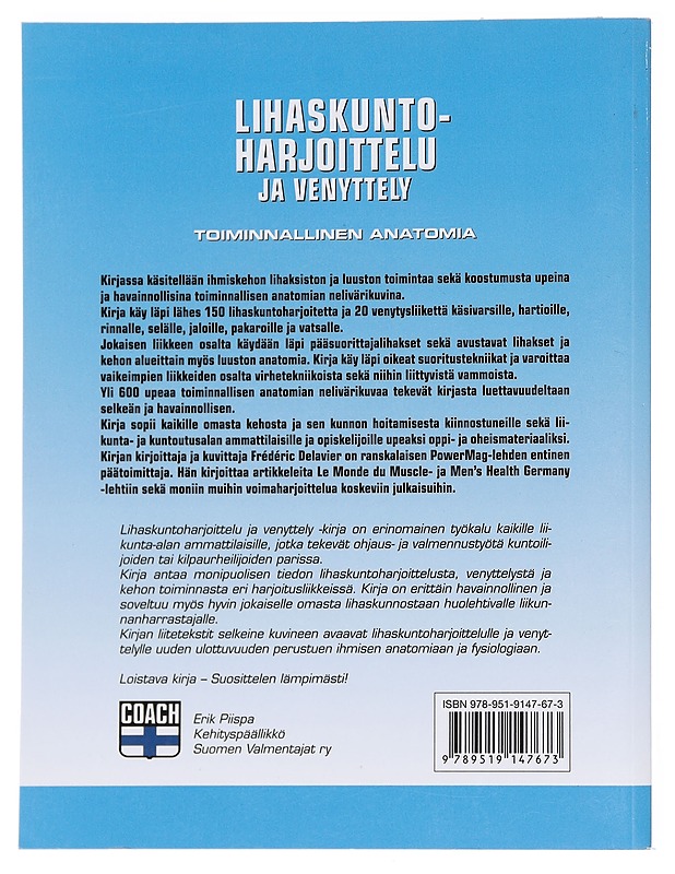 Lihaskuntoharjoittelu ja venyttely - Frederic Delavier - Tietokirjat ja oppaat - 10105597159 - 1