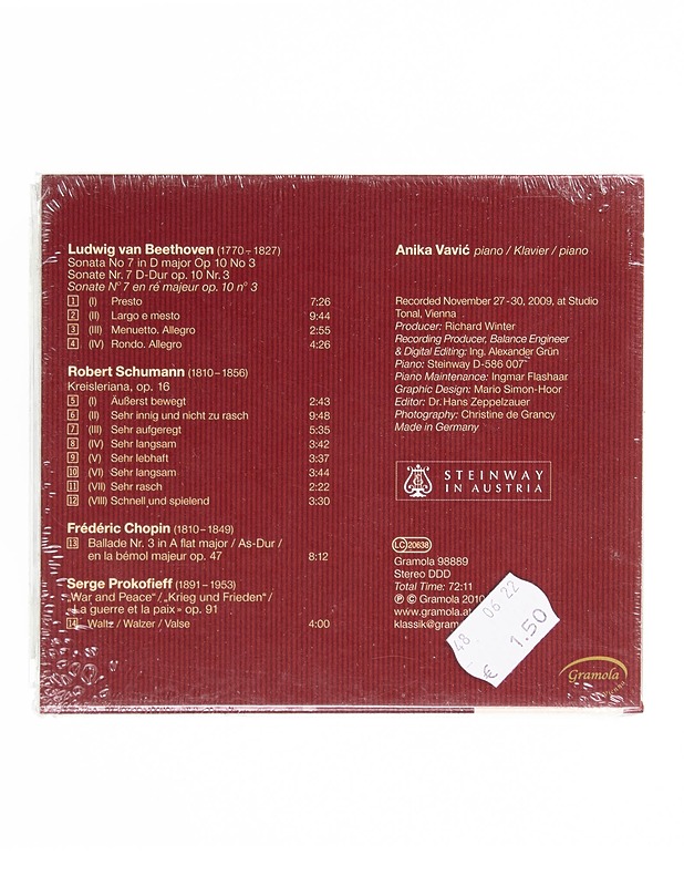 Anika Vavic - Beethoven Schumann Chopin Prokofieff - CD  - CD-levyt - 10105597180 - 1