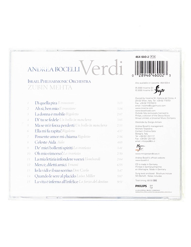 Andrea Bocelli : Verdi - CD - CD-levyt - 10105597187 - 1