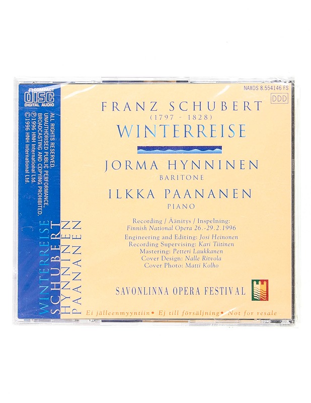 Schubert winterreise : Jorma Hynninen & Ilkka Paananen - CD - CD-levyt - 10105597258 - 1