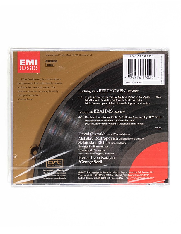Great Recordings of the Century - Beethoven , Brahms - CD   - CD-levyt - 10105597329 - 1