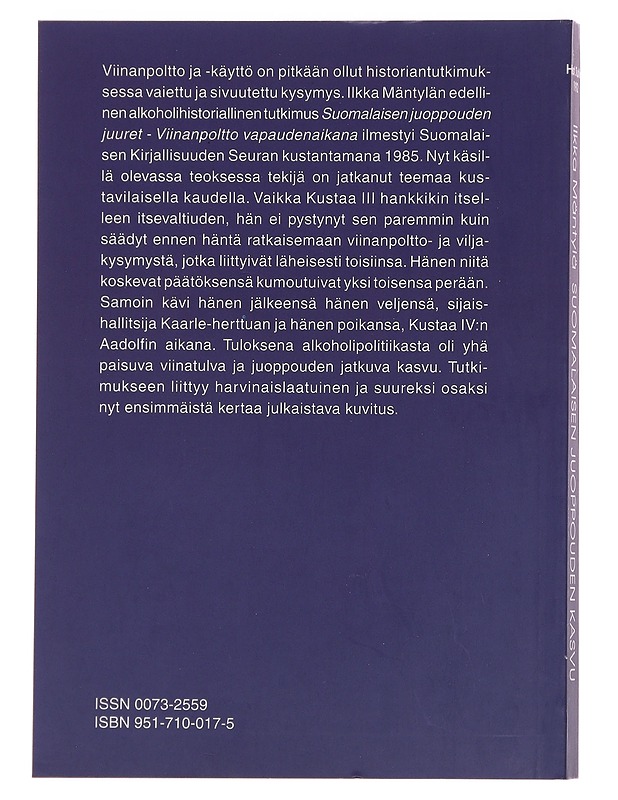 Suomalaisen juoppouden kasvu - Mäntylä, Ilkka - Historiakirjat - 10105597365 - 1
