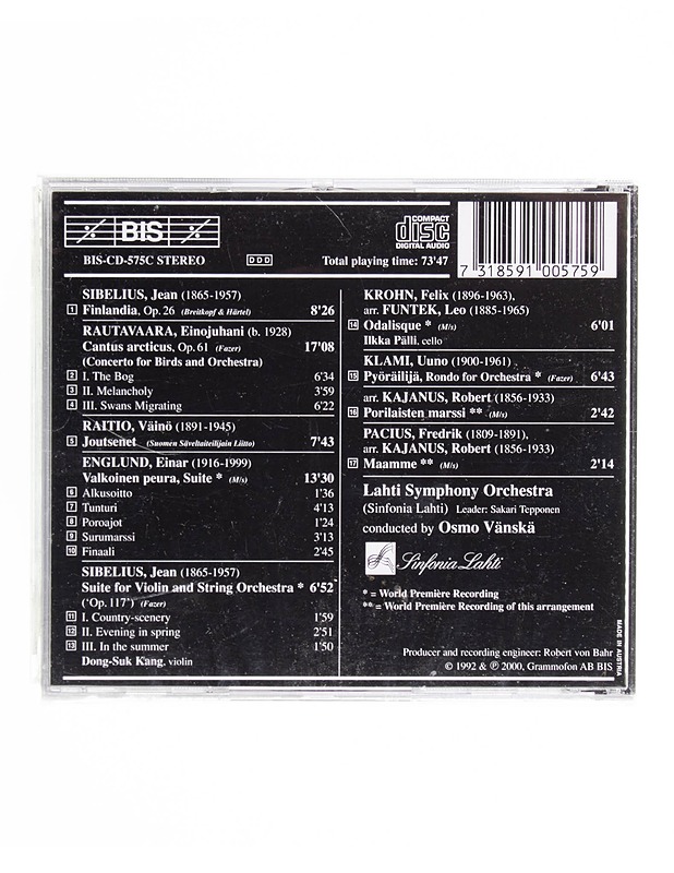 Sinfonia Lahti / Vänskä - Finlandia Suomalaisen musiikin juhlaa - CD  - CD-levyt - 10105597368 - 1