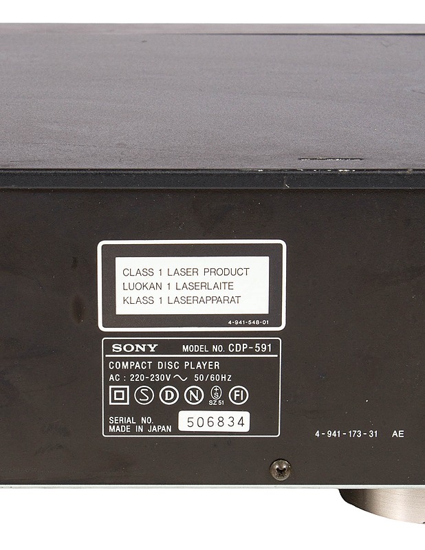 SONY CDP-591 CD-soitin - Viihde-elektroniikka - 10105597404 - 4