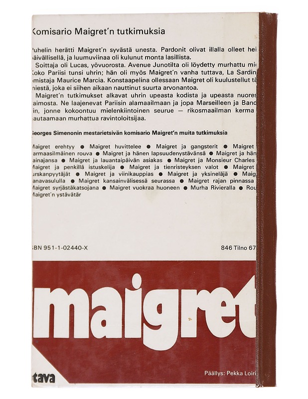 komisario Maigret'n tutkimuksia: Maigret ja ilmiantaja - Simenon, Georges - Romaanit ja novellit - 10105597422 - 1