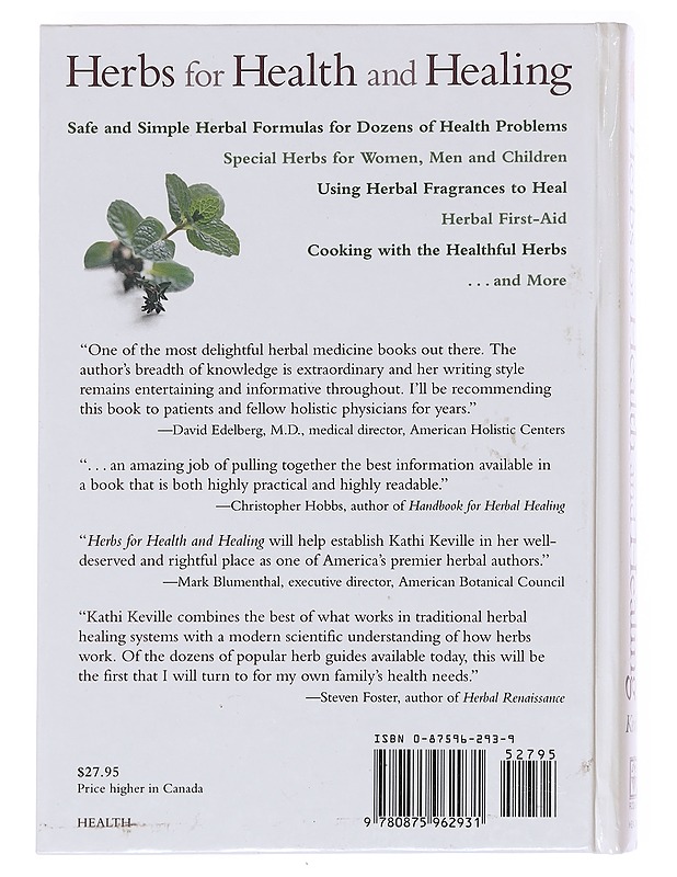Herbs for Health and Healing - Keville, Kathi - Tietokirjat - 10105597758 - 1