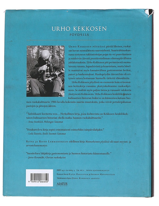 Risto ja Ritva Lehmusoksa Urho Kekkosen pöydässä - Ruokakirjat - 10105597906 - 1