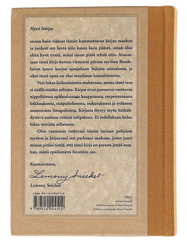 Painajaisten parantola - Snicket, Lemony - Nuorten kirjat - 10105598059 - 1