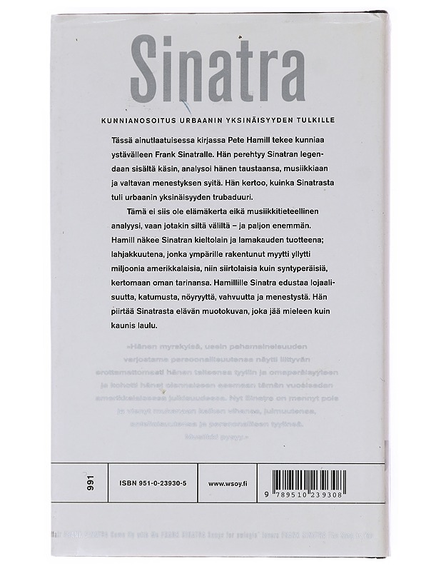 Miksi Sinatra on tärkeä - Hamill, Pete - Elämäkerrat ja muistelmat - 10105598121 - 1