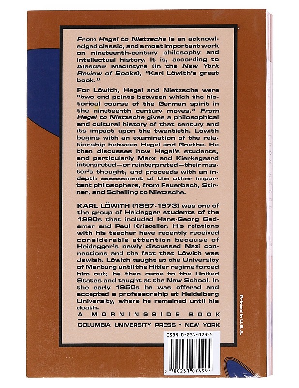 From Hegel to Nietzsche : the revolution in nineteenth-century thought - Löwith, Karl - Romaanit ja novellit - 10105598192 - 1