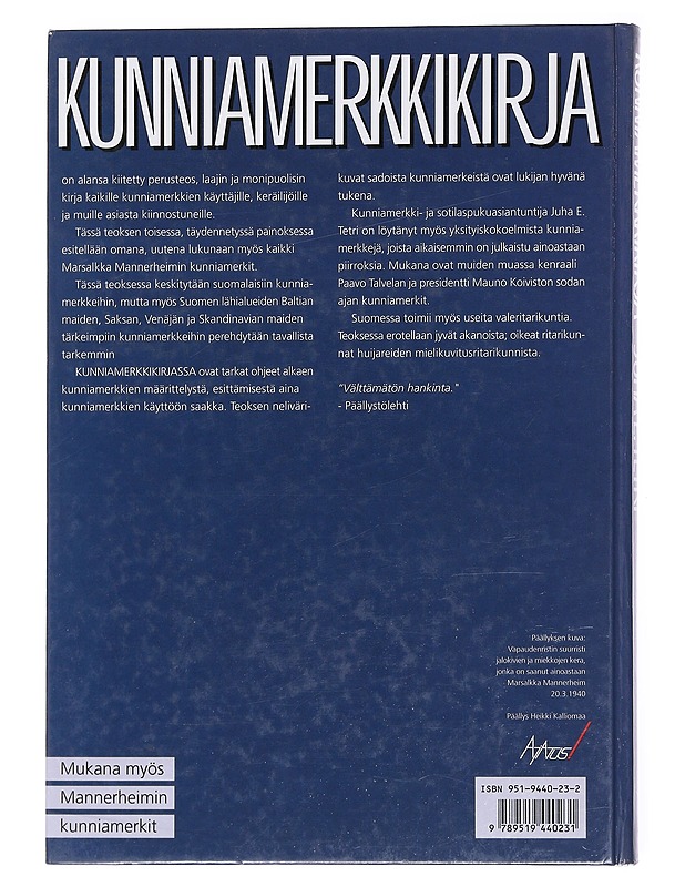 Kunniamerkkikirja - Tetri, Juha E - Tietokirjat - 10105598202 - 1