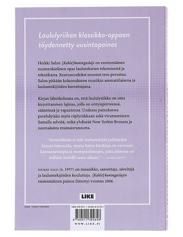 {Kahle}kuningaslaji : laululyriikan käsikirja - Salo, Heikki - Harrastekirjat - 10105598239 - 1