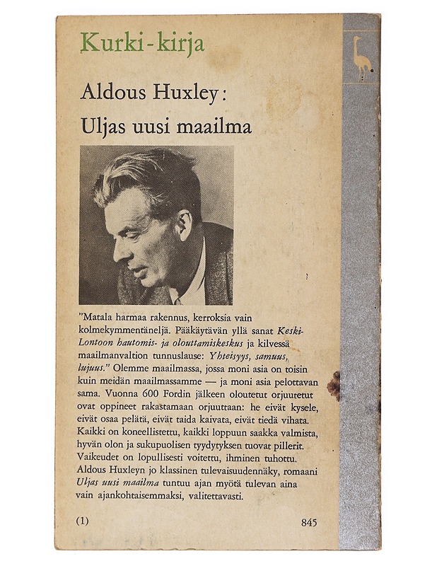 Uljas uusi maailma - Huxley, Aldous - Romaanit ja novellit - 10105598276 - 1